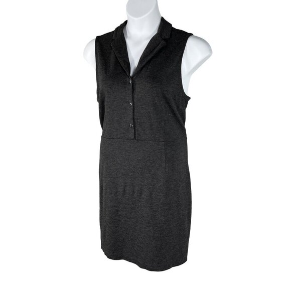 Brooks Brothers Womens 16 Sleeveless Gray Collared Buttoned Shirt Dress Business - Picture 5 of 12